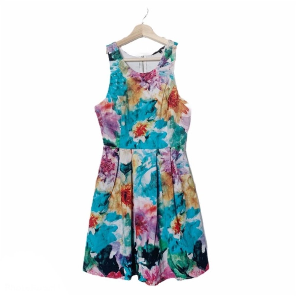 Felicity & Coco Fit and Flare Watercolor Dress